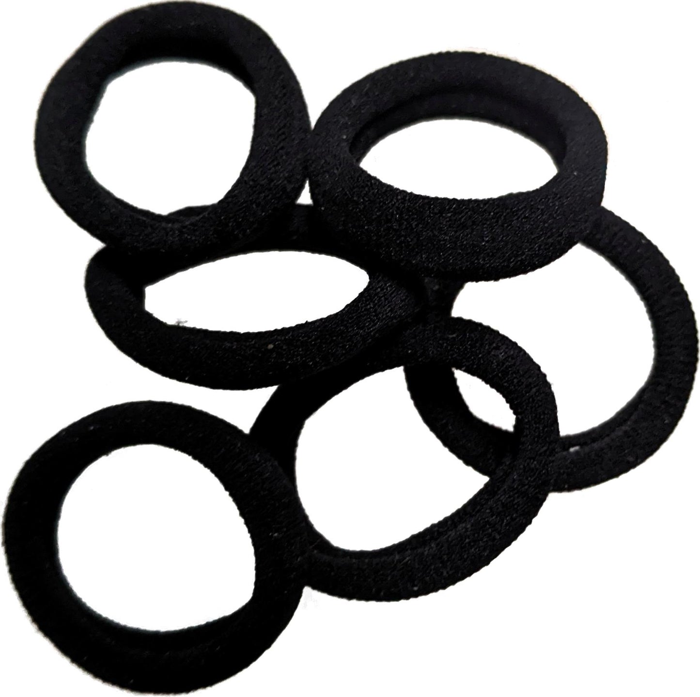 Mini Small Black Jersey Endless Snag Free Hair Bobbles Elastics