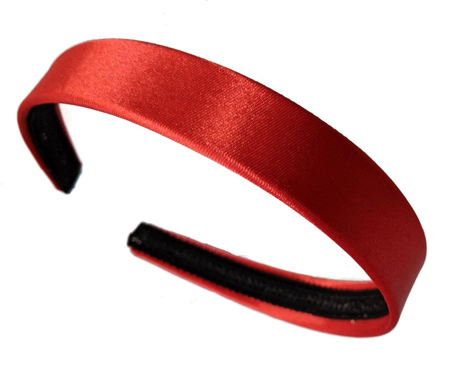 2cm Red Satin Covered Plastic Alice Band Hair Band Headband No Teeth
