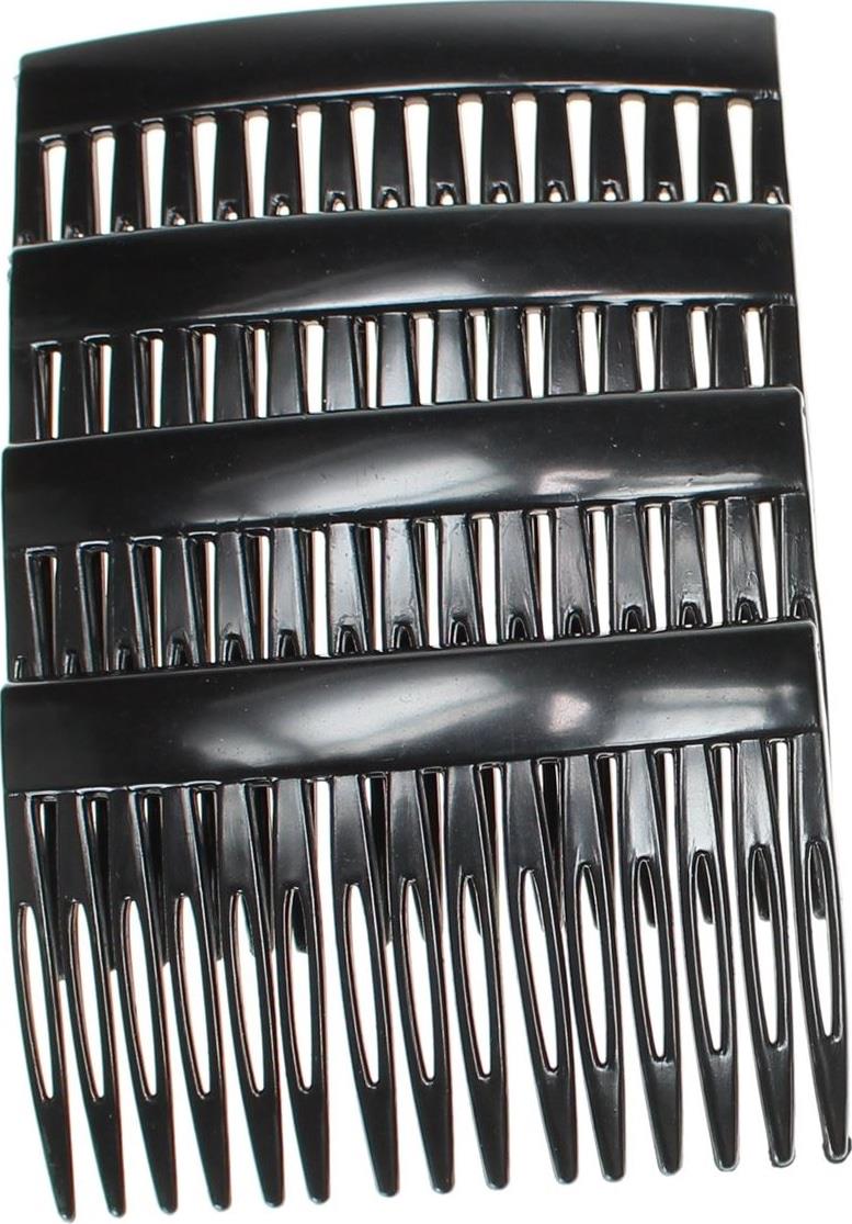 4 Pack 7cm Black Side Side Hair Combs Slides Clips
