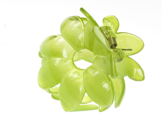 Green Chunky Plastic Flower 4cm Claw Hair Claw Clip Clamp Jaw Clip