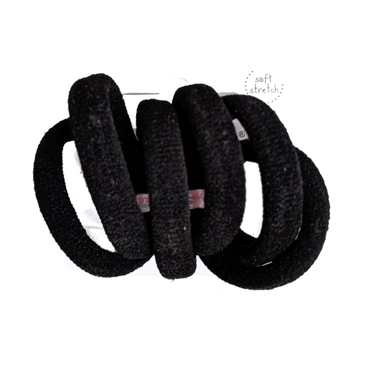 Mini Small Black Jersey Endless Snag Free Hair Bobbles Elastics
