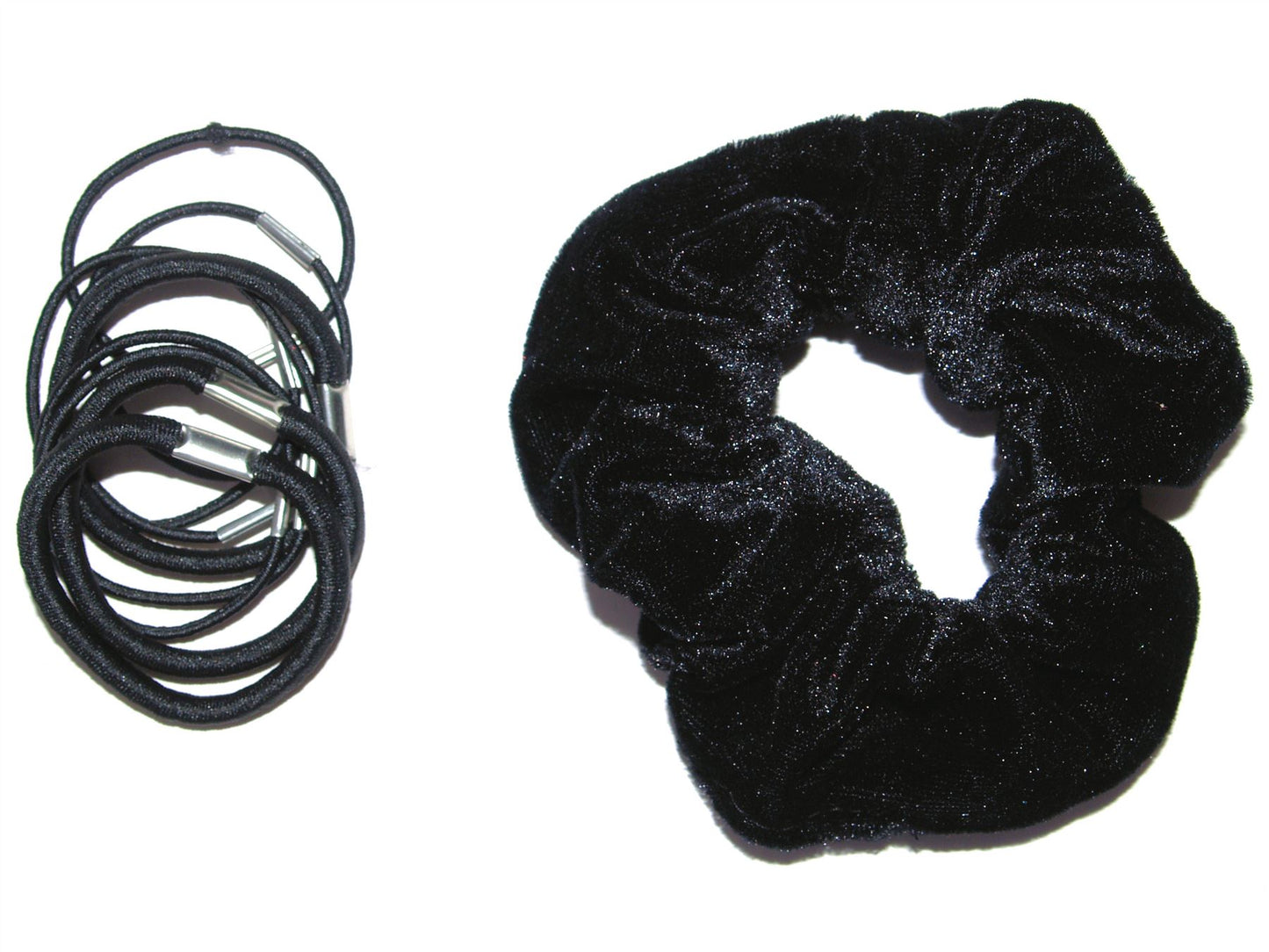 Black School Velvet Hair Scrunchie Hair Bobble Hair Elastic Band