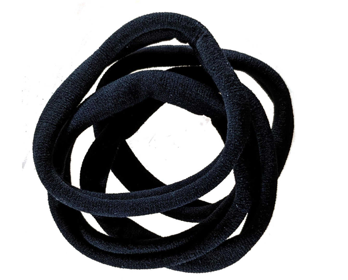 Extra Large Black Jersey Endless Snag Free Hair Bobbles Elastics