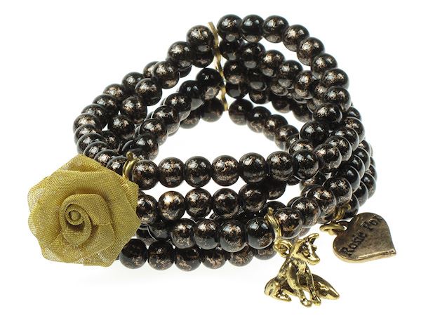 Bronze and Jet Cuff Bracelet