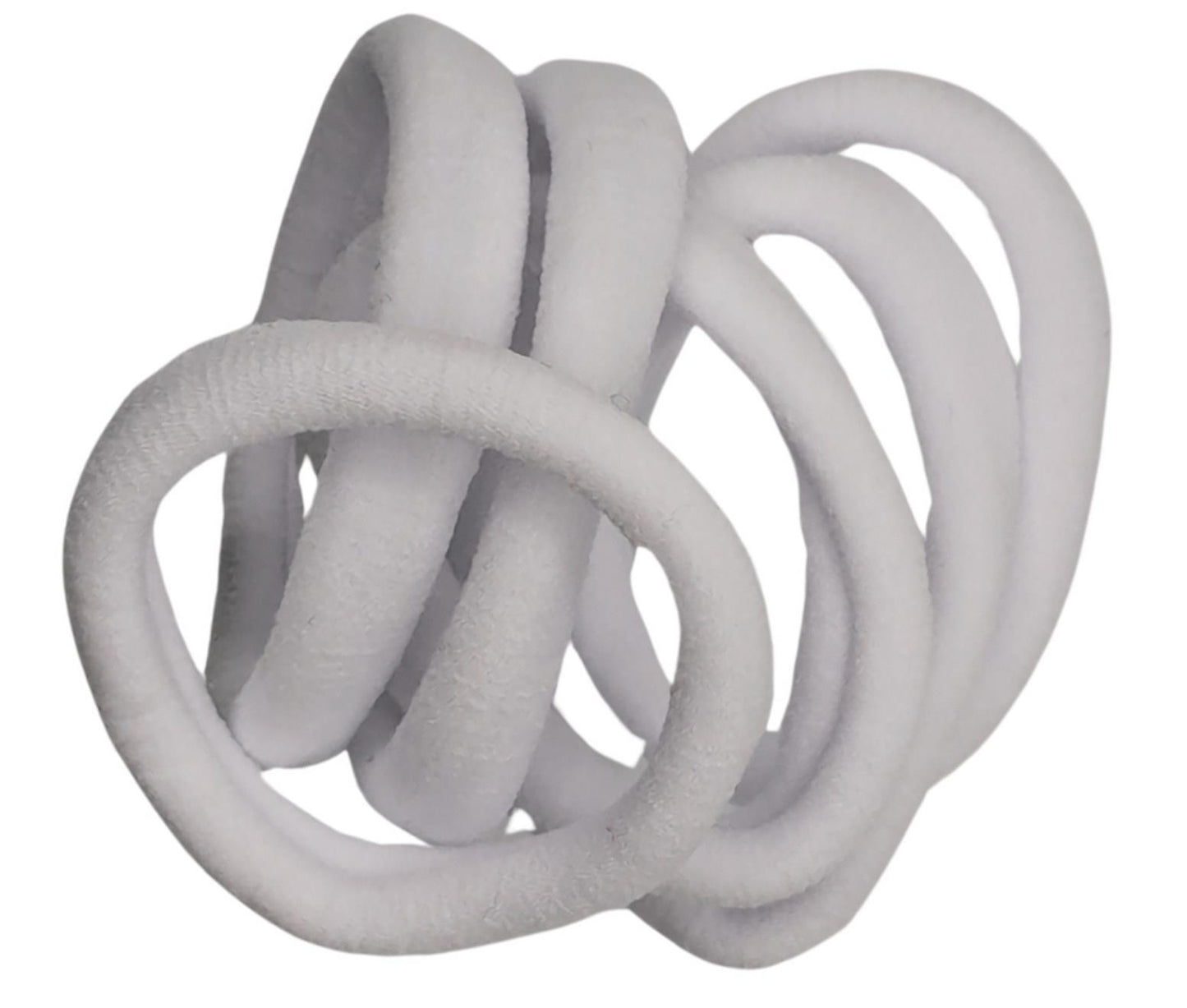 White Jersey Endless Snag Free Hair Bobbles Hair Elastics Hair Bands