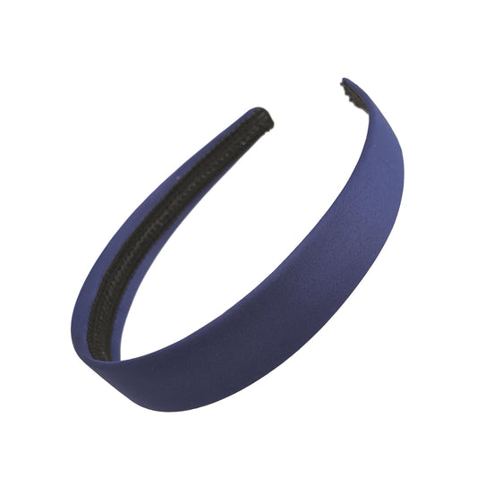 2.5cm (1") Navy Matte Fabric Plastic Alice Band Hair Band Headband No Teeth