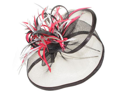 Black Red Grey Crinoline Head Band Hair Band Hat Fascinator Weddings Races