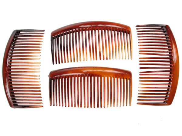 8 Pack 9cm Tort Brown Plain Side Hair Combs Slides Grips