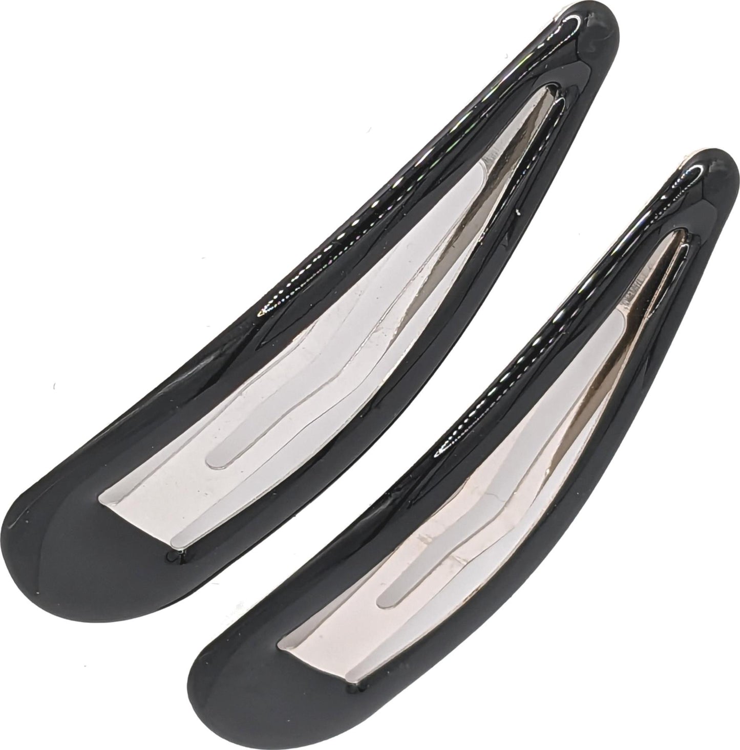 7cm Large Big Plain Black Bendies Sleepies Snap Clips Hair Clips Slides