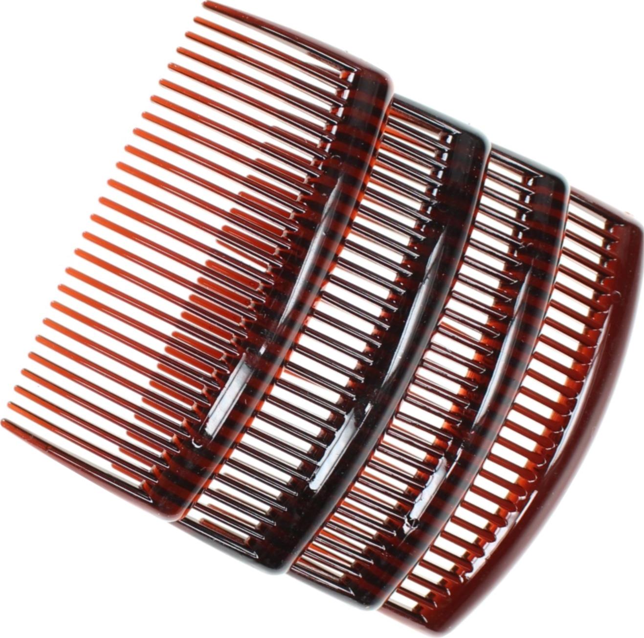 8 Pack 9cm Tort Brown Plain Side Hair Combs Slides Grips