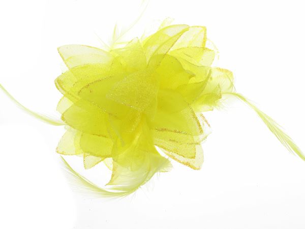 Yellow Glitter Flower Clip