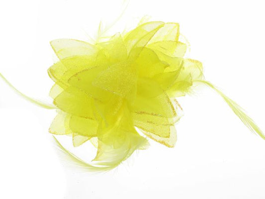 Yellow Glitter Flower Clip