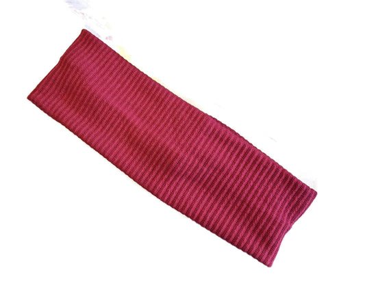 6cm Burgundy Textured Cotton Stretch Headband Hair Band Gym Sports