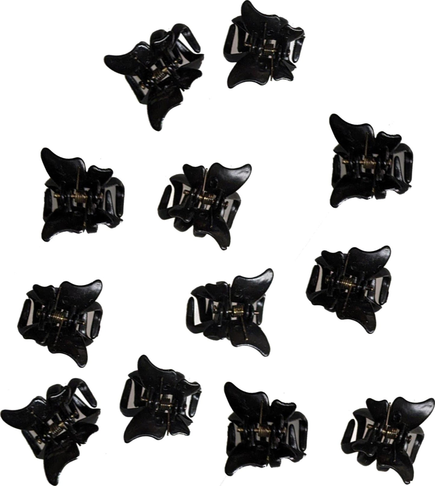 12 Black Mini Small Butterfly Hair Claw Clips Clamps