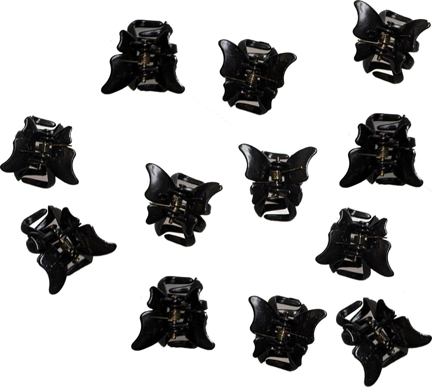 12 Black Mini Small Butterfly Hair Claw Clips Clamps