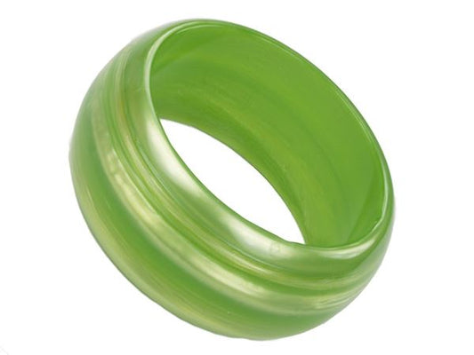 Ladies 3.5cm Wide Green Chunky Gloss Plastic Bracelet Bangle Jewellery