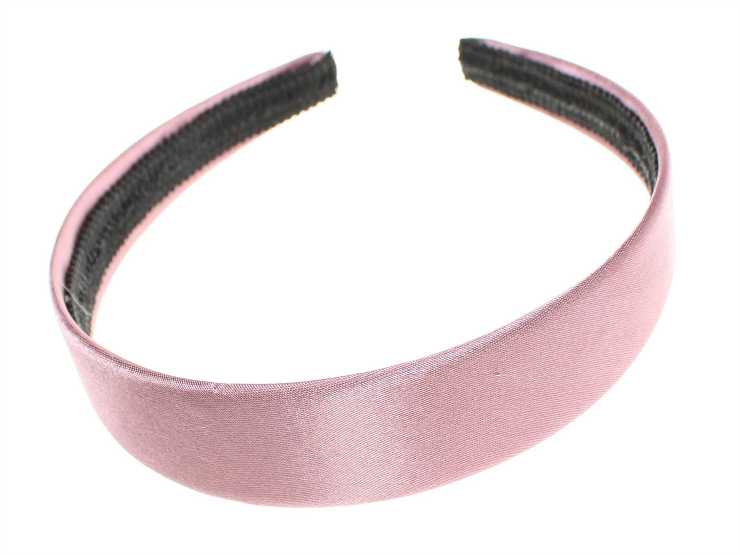 2.5cm (1") Pink Satin Covered Plastic Alice Hair Band Headband No Teeth