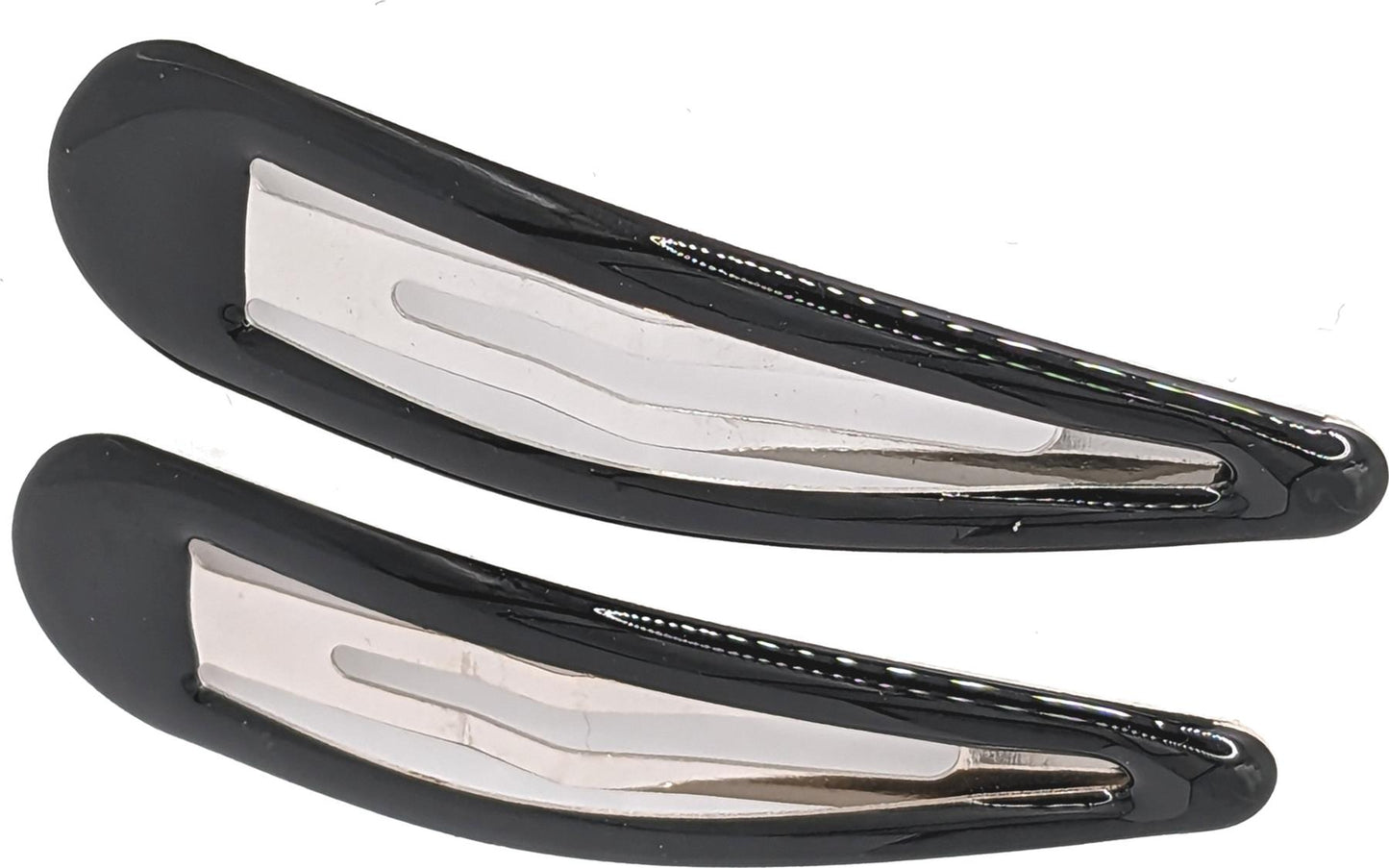 7cm Large Big Plain Black Bendies Sleepies Snap Clips Hair Clips Slides