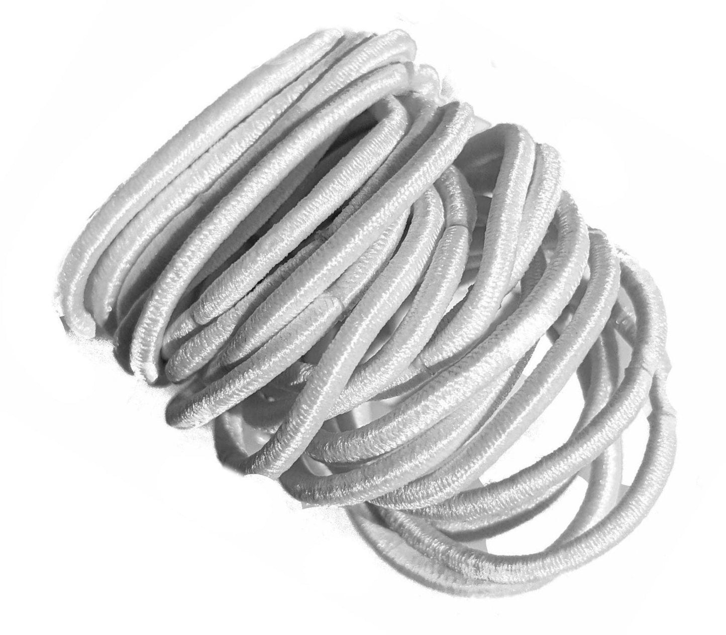 Small White Snag-Free Thin Hair Elastics Hair Bands Hair Bobbles