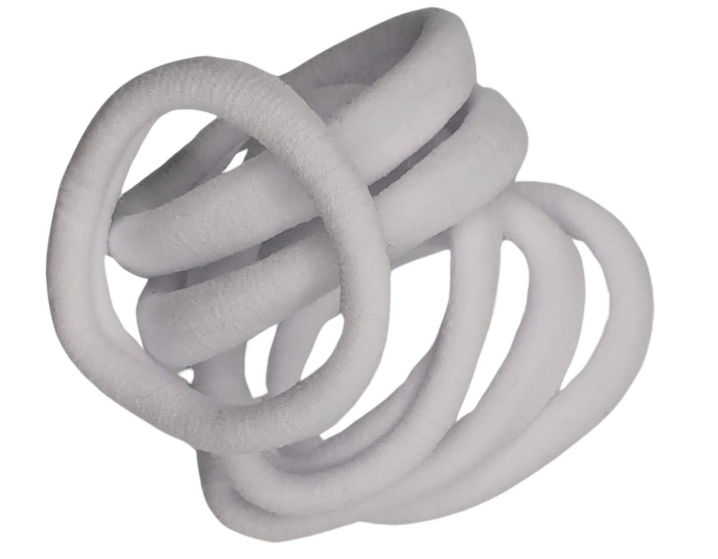 White Jersey Endless Snag Free Hair Bobbles Hair Elastics Hair Bands