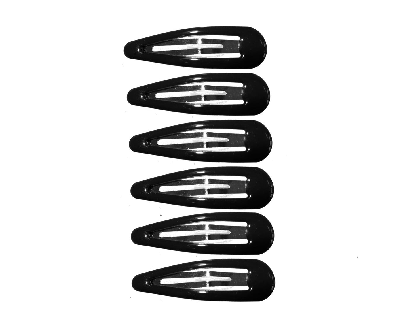 5cm Plain Black Bendies Sleepies Snap Clips Hair Clips Slides School Work