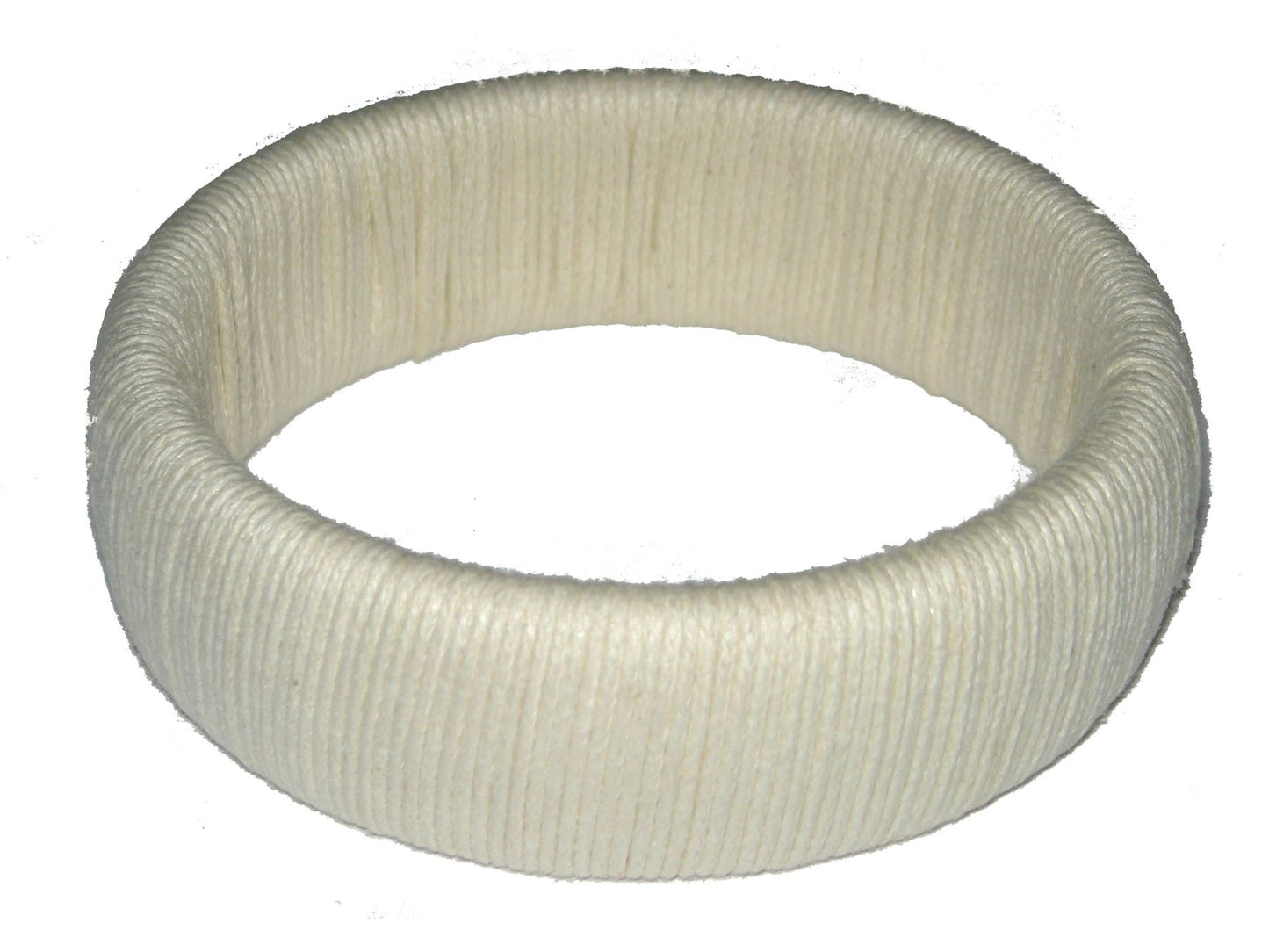 Ladies 2.5cm Wide Cream Natural Cord Wrapped Chunky Bracelet Bangle