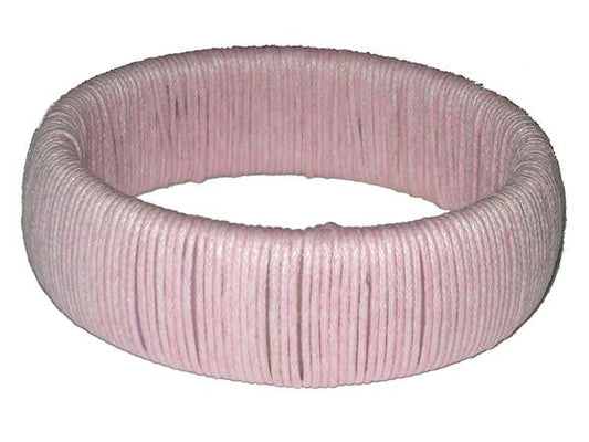 Ladies 2.5cm Wide Pink Cord Wrapped Chunky Bracelet Bangle Jewellery