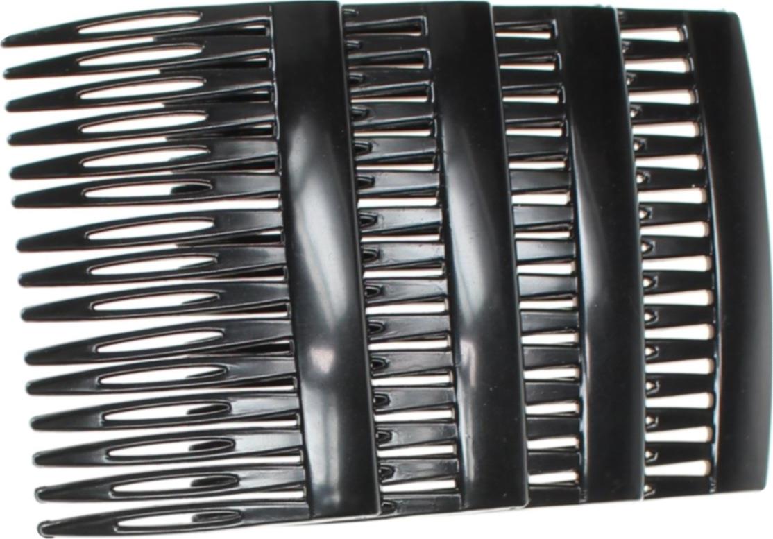 4 Pack 7cm Black Side Side Hair Combs Slides Clips
