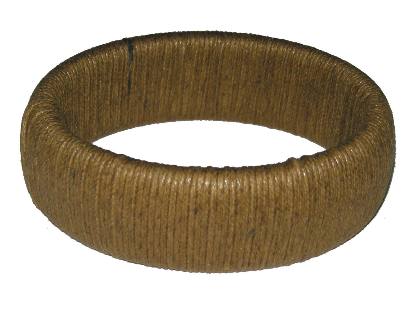 Ladies 2.5cm Wide Brown Cord Wrapped Chunky Bracelet Bangle Jewellery