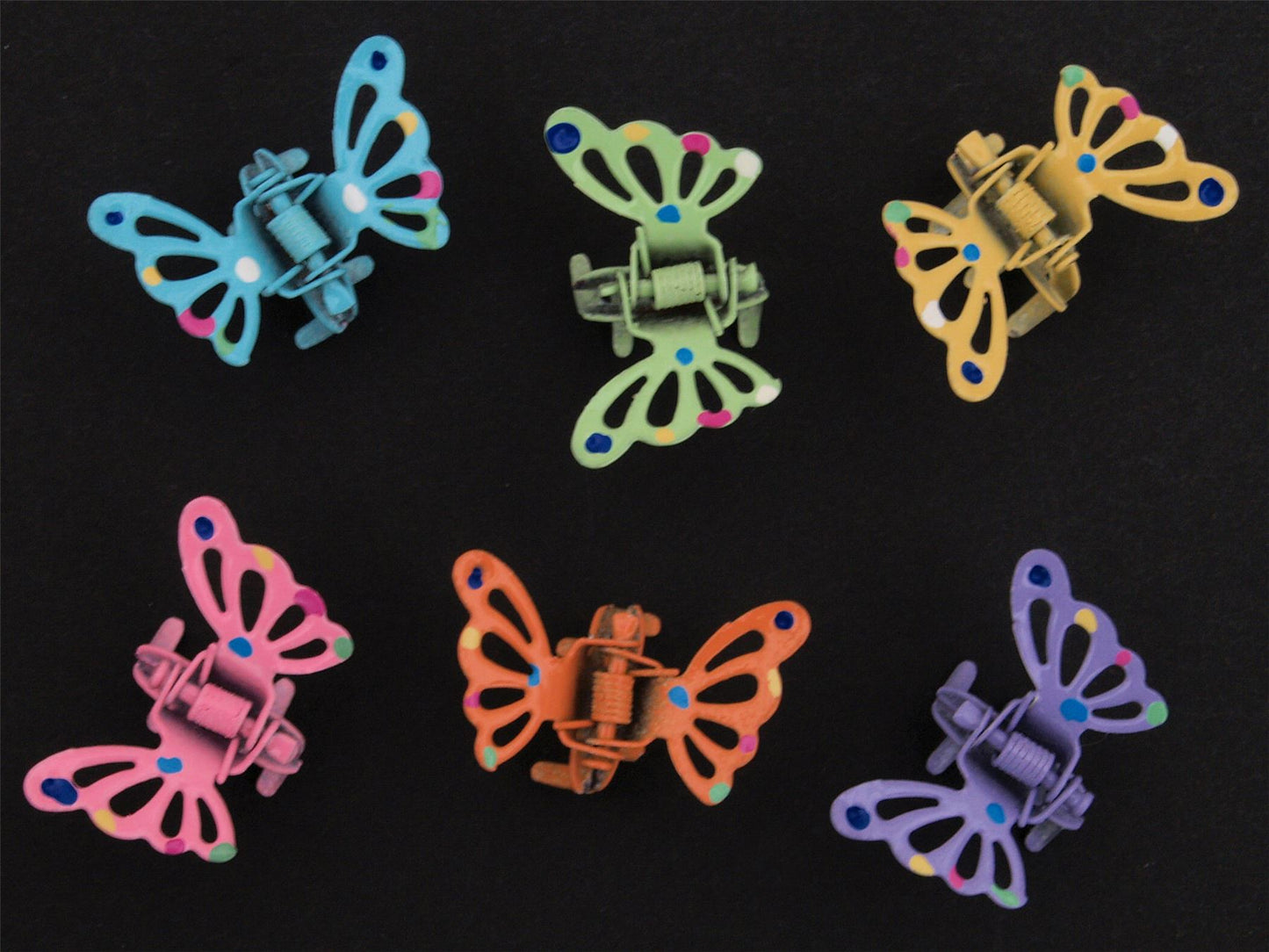 Pack of 6 Small Mini Tiny Metal Butterfly Hair Claws Clips Clamps Jaw Clips