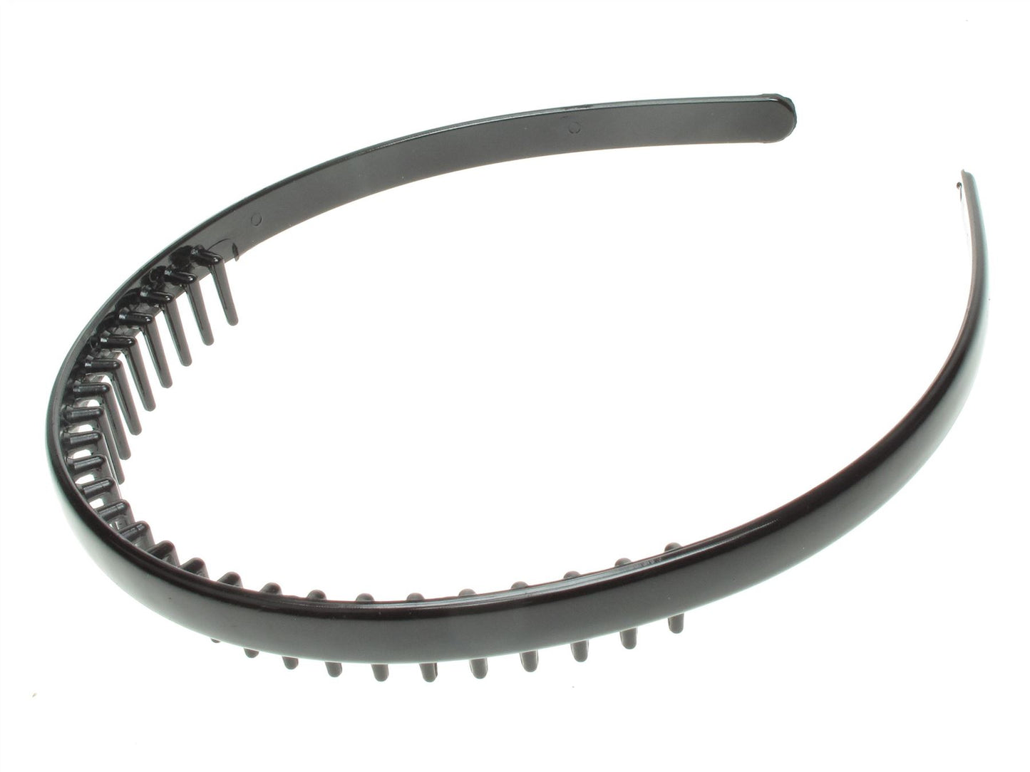 Unisex 1cm wide Black Plastic Headband Alice Hair Band With Comb Slide Grip