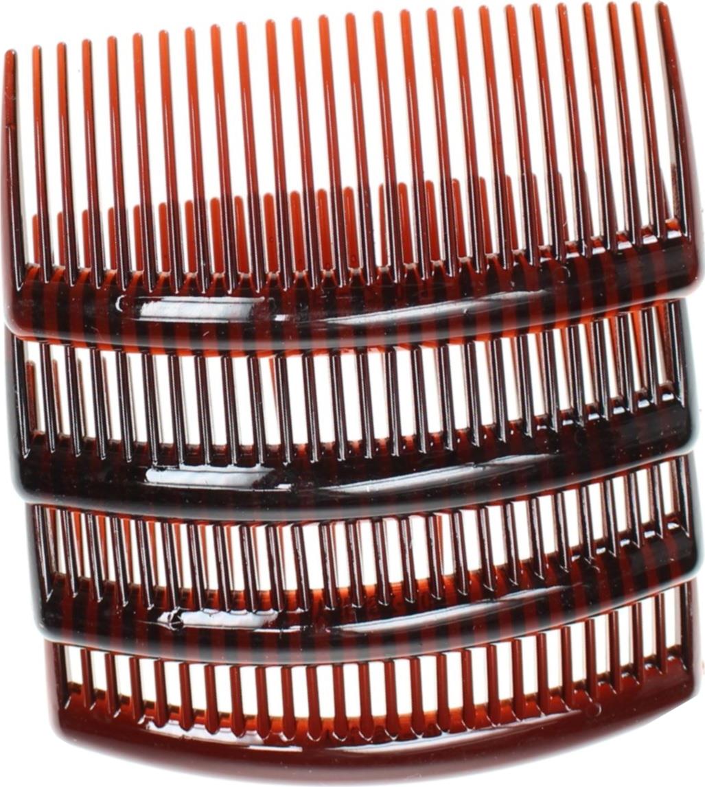 8 Pack 9cm Tort Brown Plain Side Hair Combs Slides Grips