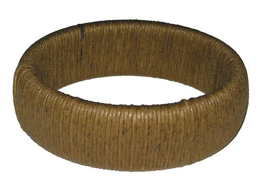 Ladies 2.5cm Wide Brown Cord Wrapped Chunky Bracelet Bangle Jewellery