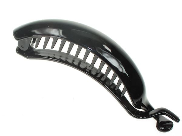 10cm Small Black Curved Banana Clip Hair Clamp Grip Slide