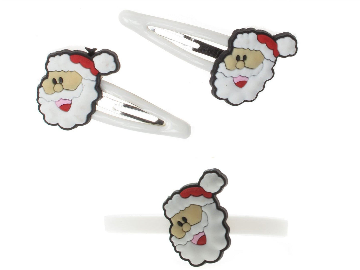 Christmas White Santa Set Hair Accessory Hair Elastics Hair Bands