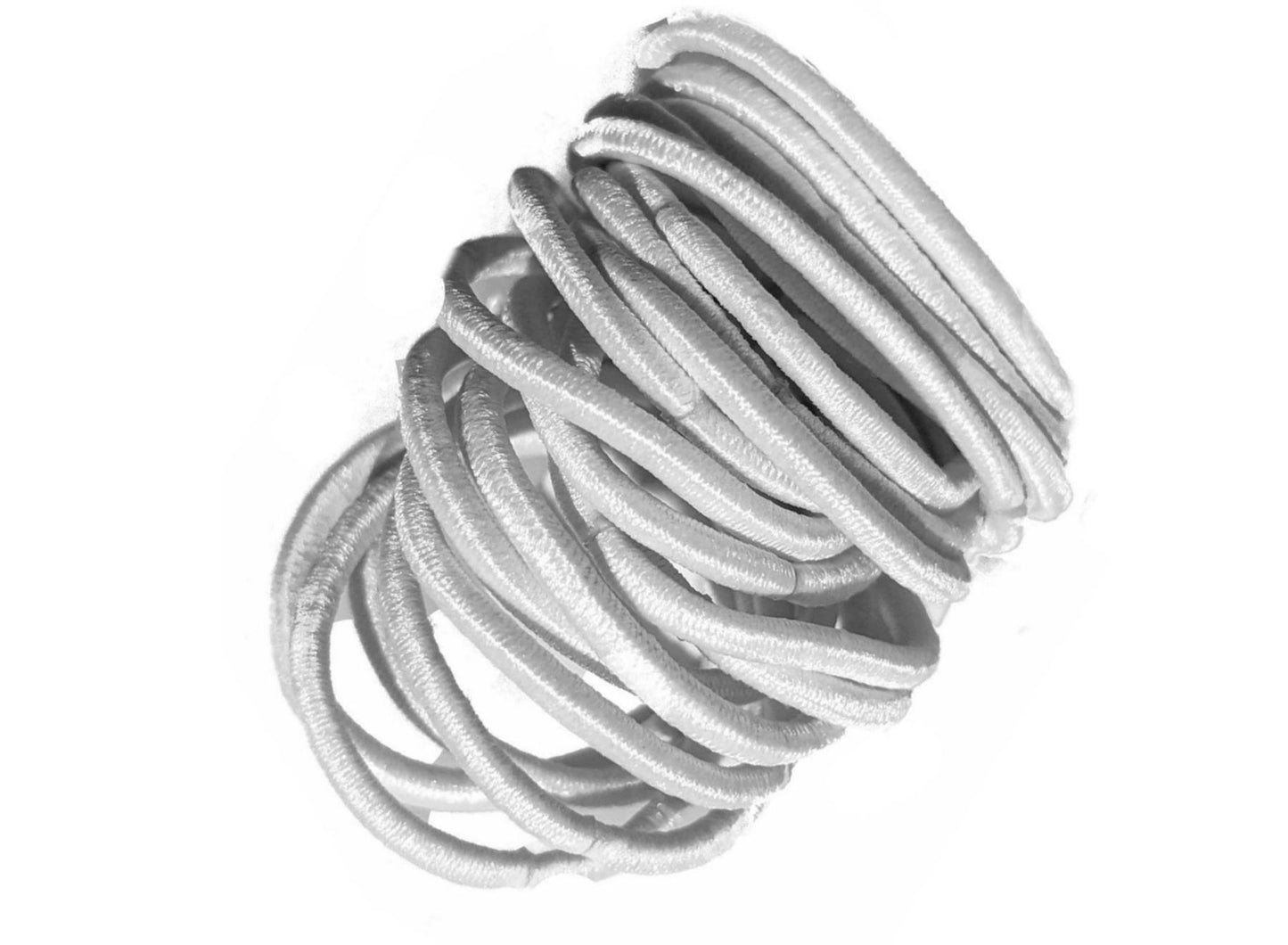 Small White Snag-Free Thin Hair Elastics Hair Bands Hair Bobbles