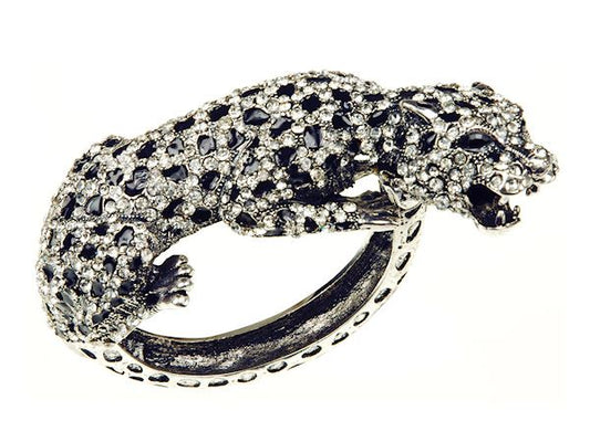 Silver Leopard Cuff  Bangle BRaceslet Womens Ladies Girls