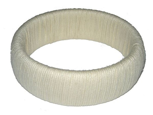 Ladies 2.5cm Wide Cream Natural Cord Wrapped Chunky Bracelet Bangle
