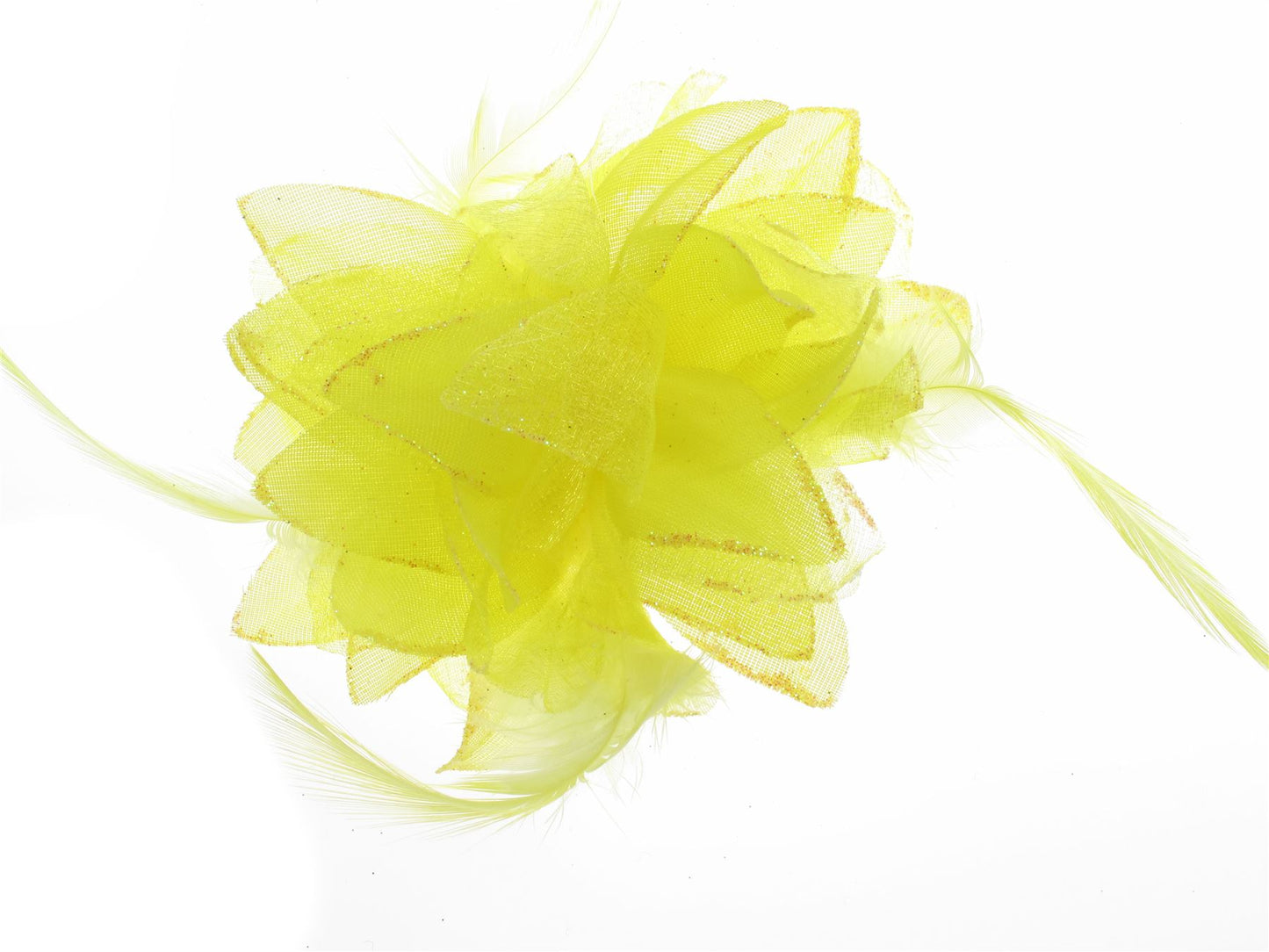 Yellow Glitter Flower Clip