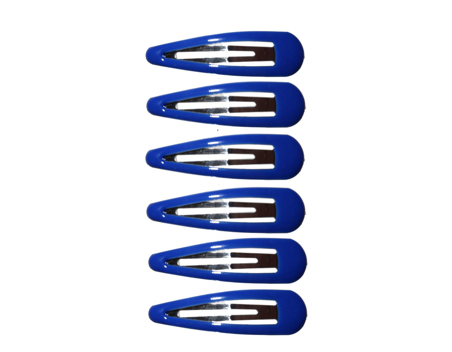 6 x 5cm Royal Blue Bendies Sleepies Snap Clips Hair Clips Slides School Colours