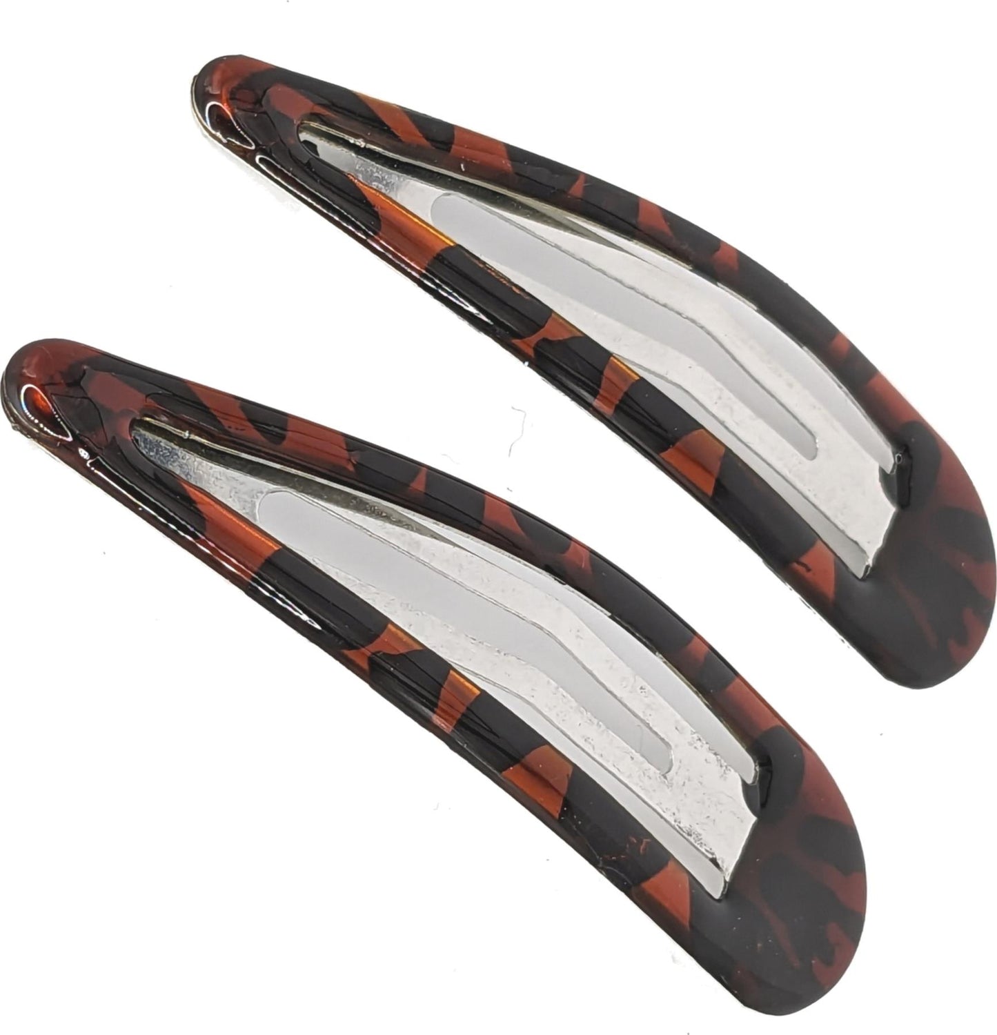 7cm Large Plain Tort Brown Bendies Sleepies Snap Clips Hair Clips Slides