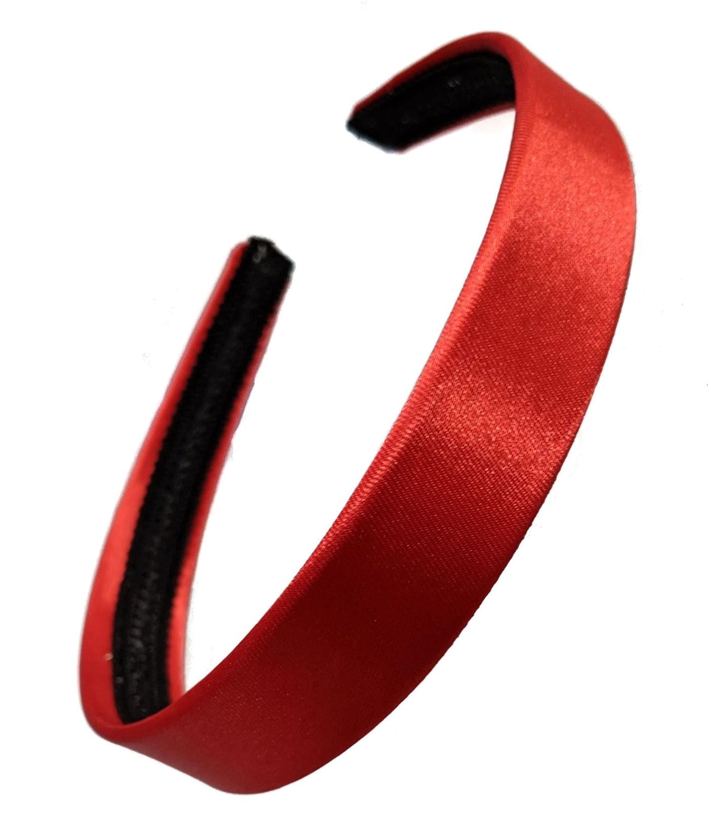 2cm Red Satin Covered Plastic Alice Band Hair Band Headband No Teeth