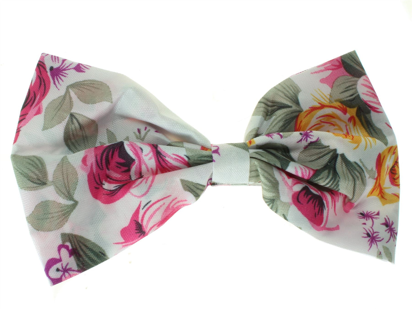 12cm Large White Floral Bow Sprung 6.5cm French Barrette Hair Clip Slide