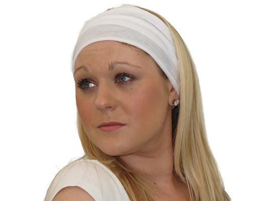 White Tube Headband Hair Band Under Scarf Hijab Sports Cycle Running