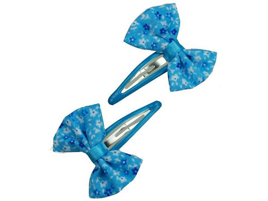 Blue Flower Bow Hair Clip Bendies