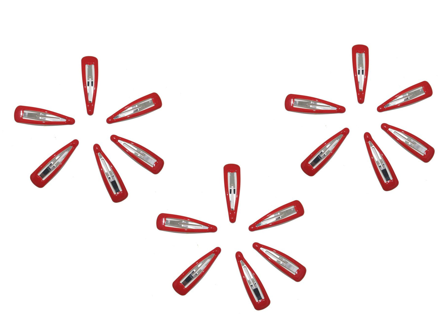 18 Red Bendies Snap Sleepies Hair Clip Slides School