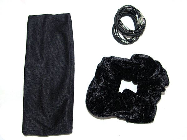 Black Velvet Hair Set Hair Scrunchie Hair Bobble Elastic Band Work School