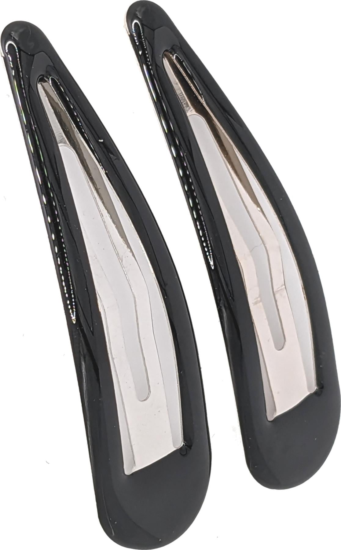 7cm Large Big Plain Black Bendies Sleepies Snap Clips Hair Clips Slides