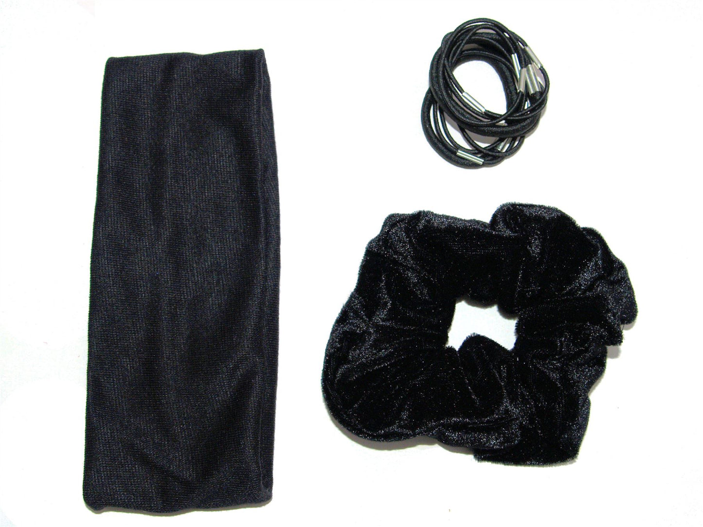 Black Velvet Hair Set Hair Scrunchie Hair Bobble Elastic Band Work School