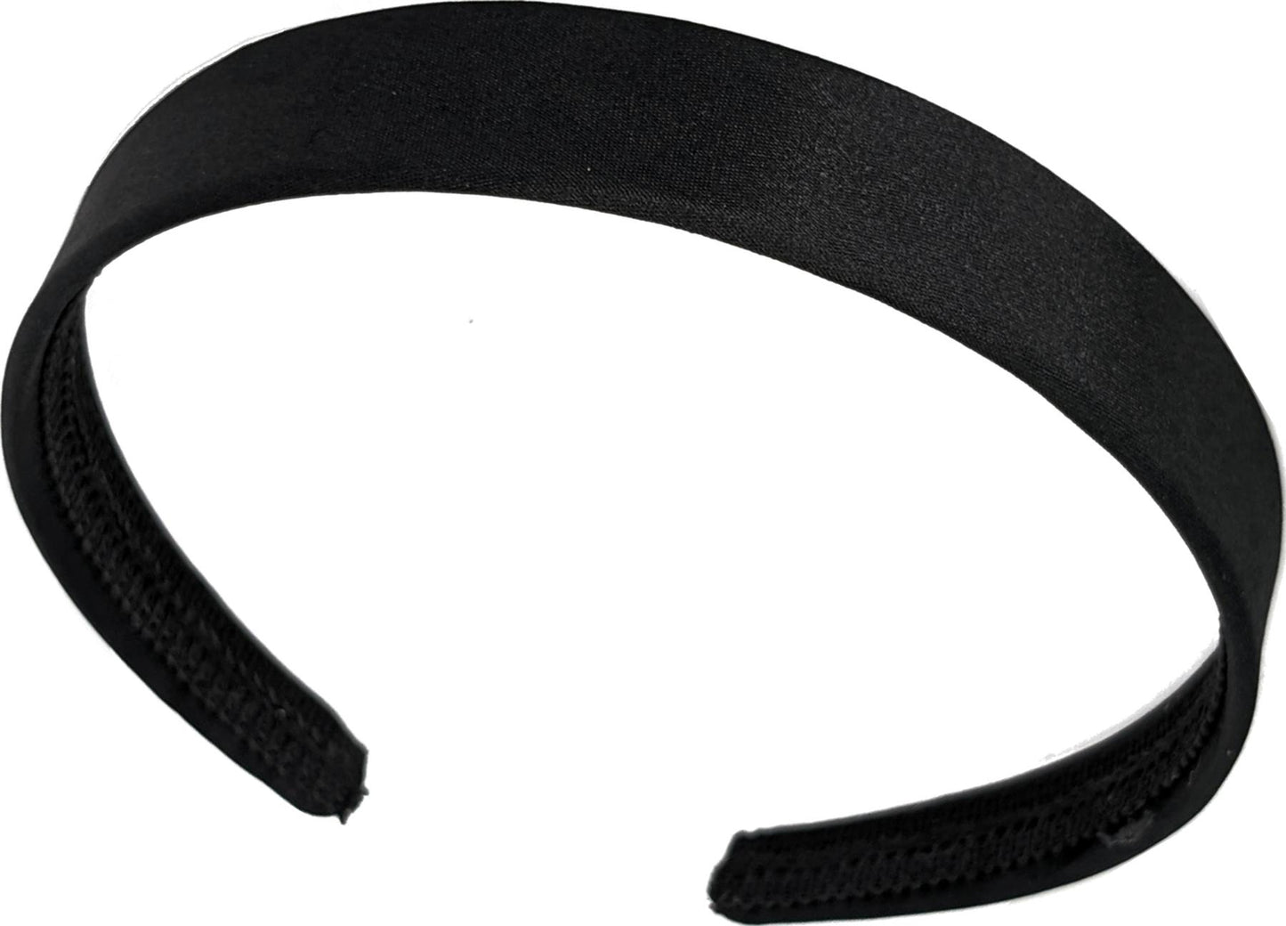 2cm Black Satin Covered Plastic Alice Band Hair Band Headband No Teeth